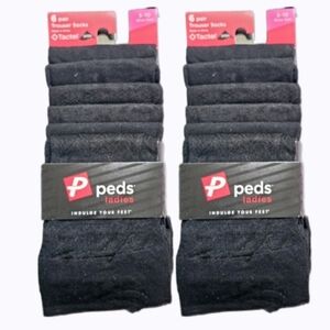 NWT 》2PKS/12 PAIRS《 PED'S WOMEN'S OPAQUE LACEY BLACK TROUSER SOCKS!